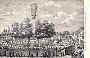 Cartolina, Volo aerostatico di Francesco Orlandi eseguito in Prato della Valle il 28 Luglio 1844 (da una stampa dell'epoca). (Massimo Pastore)